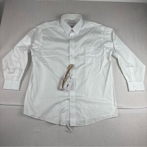 New! Roundtree and Yorke Gold Label White Pinpoint Dress Shirt 17-33 Non-Iron
